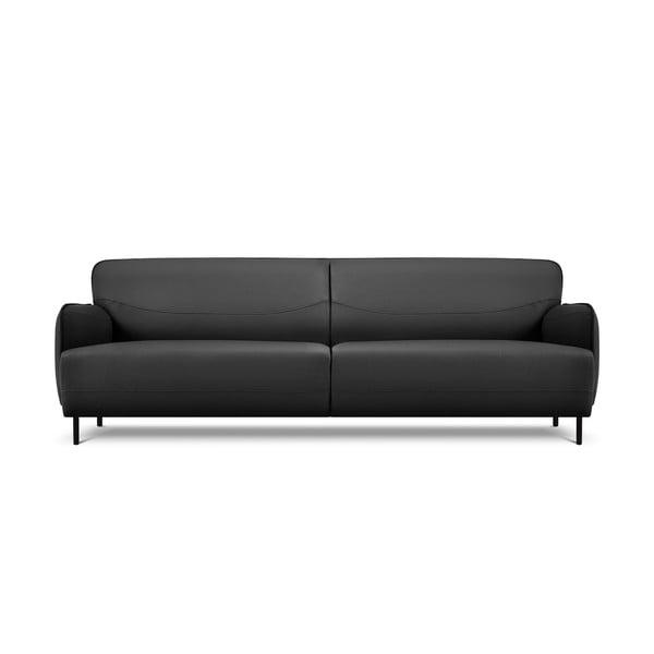 Tumši pelēks ādas dīvāns Windsor & Co Sofas Neso, 235 x 90 cm