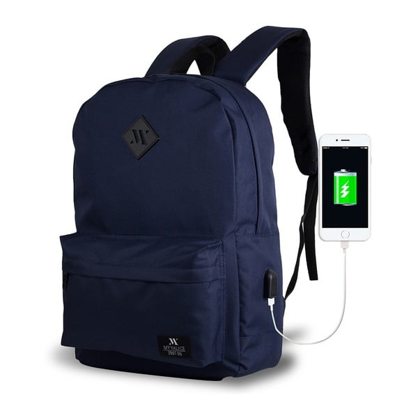 Tumši zila mugursoma ar USB portu My Valice SPECTA Smart Bag