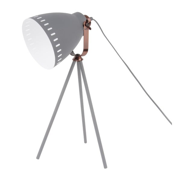 Pelēka galda lampa ar vara krāsas detaļām Leitmotiv Mingle