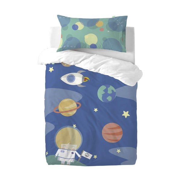 Bērnu gultas veļa no tīras kokvilnas Happynois Astronaut, 115 x 145 cm