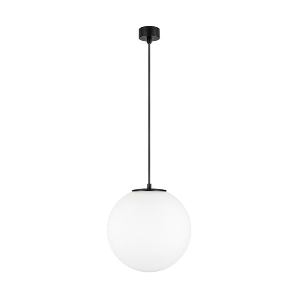 Balta piekaramā lampa ar melnu ligzdu Sotto Luce TSUKI L, ⌀ 30 cm