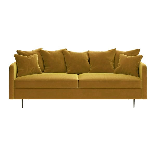 Medus dzeltens samta dīvāns Ghado Esme, 214 cm