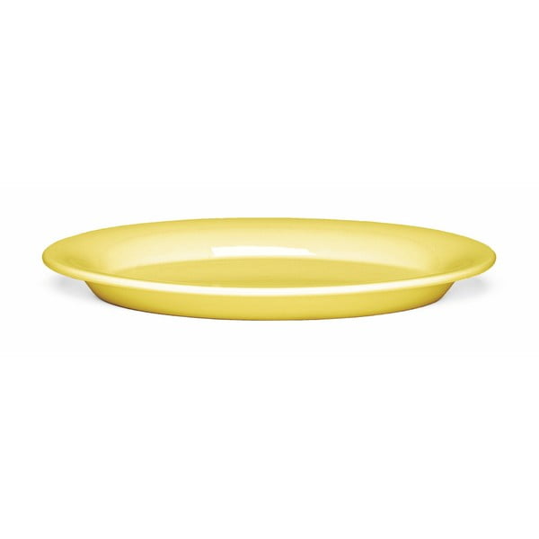 Dzeltens ovāls keramikas šķīvis Kähler Design Ursula, 28 x 18,5 cm