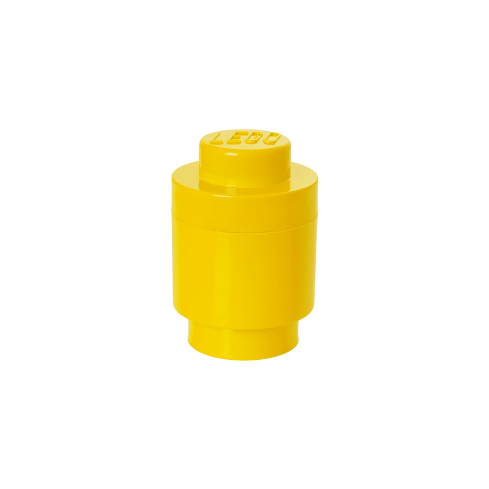 Dzeltena LEGO® apaļa glabāšanas kaste, ⌀ 12,5 cm