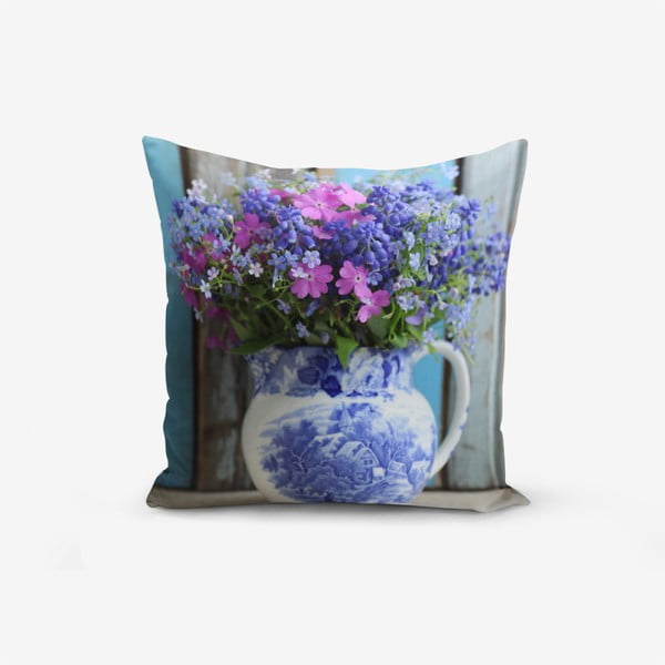 Spilvendrāna Minimalist Cushion Covers Double Colorful Vazo Cicegi, 45 x 45 cm