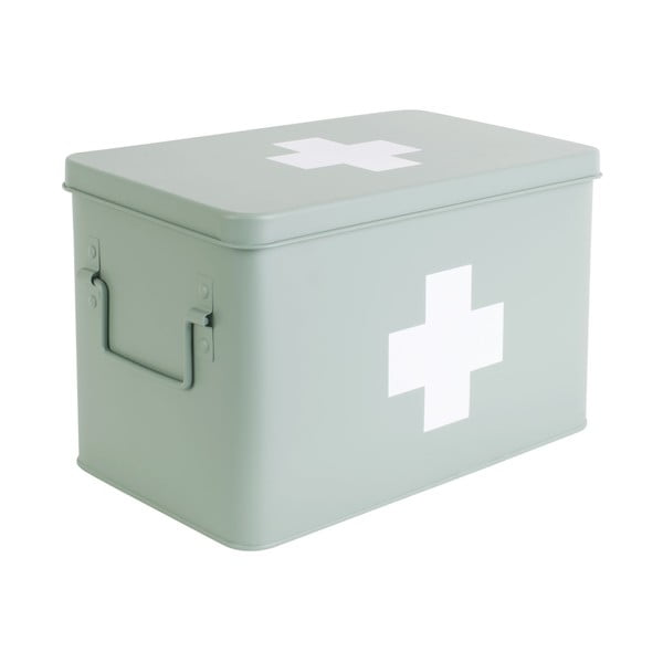 Piparmētru zaļa metāla aptieciņas kaste PT LIVING Medicine, platums 31,5 cm