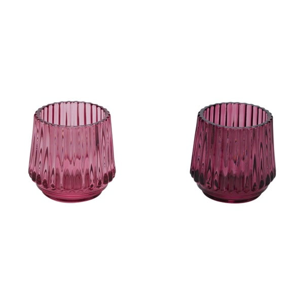2 rozā stikla svečturu komplekts tējas svecei Ego Dekor, ø 7 cm