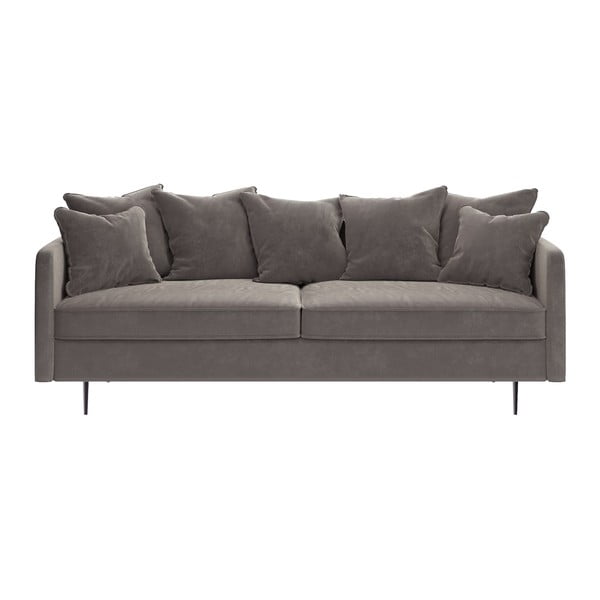 Pelēks samta trīsvietīgs dīvāns Ghado Esme, 214 cm