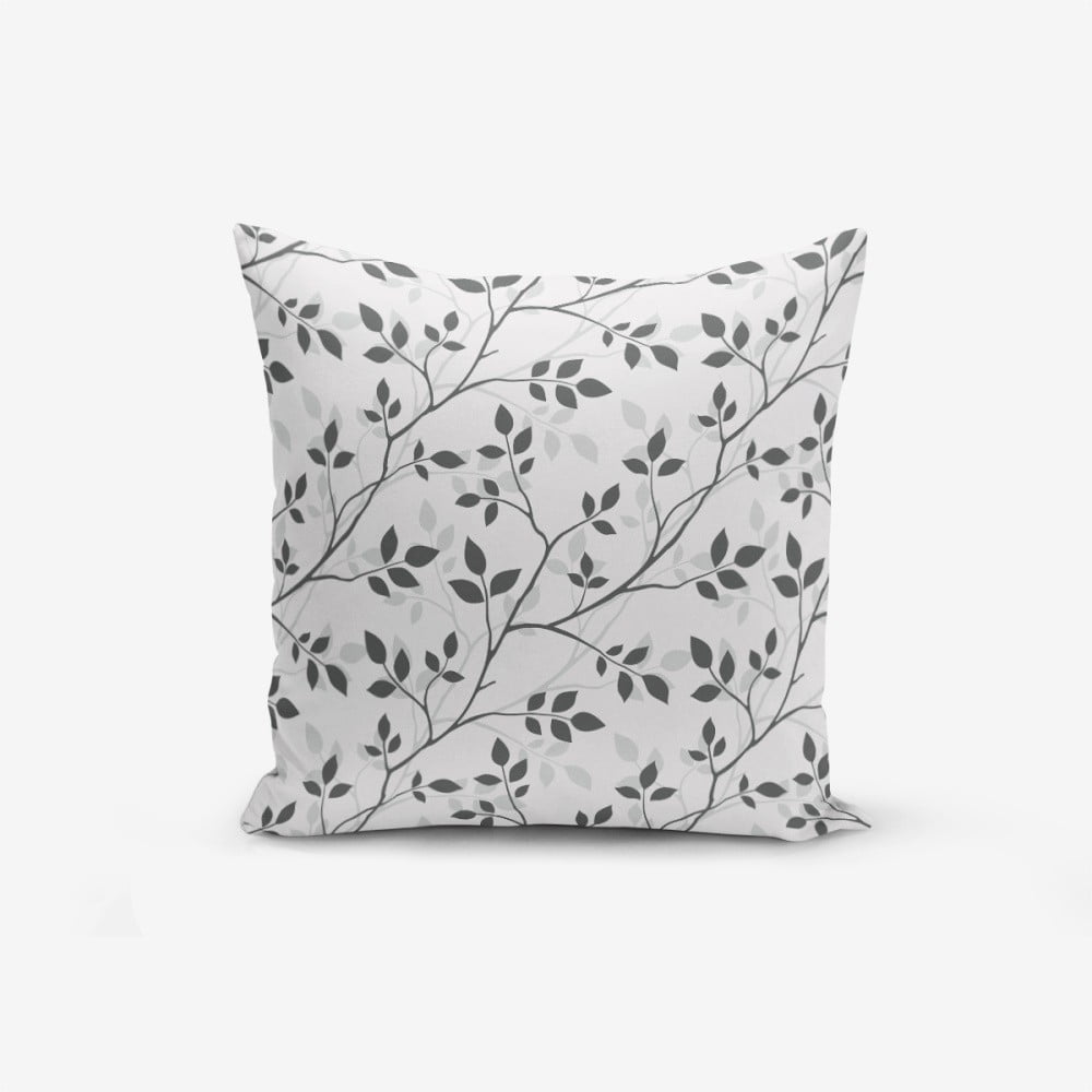 Spilvendrāna Minimalist Cushion Covers Grey Background Leaf, 45 x 45 cm