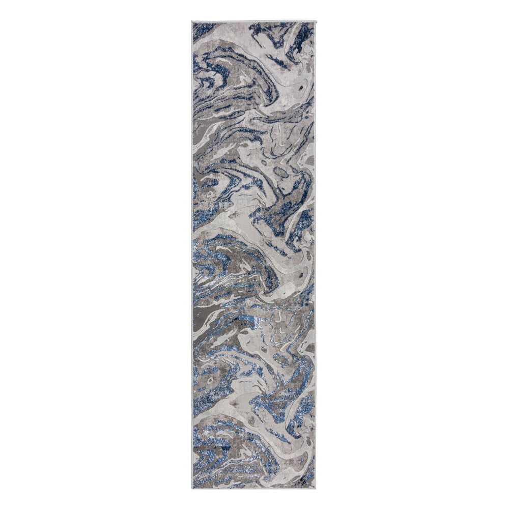 Zili pelēks Flair Rugs Marbled, 60 x 230 cm