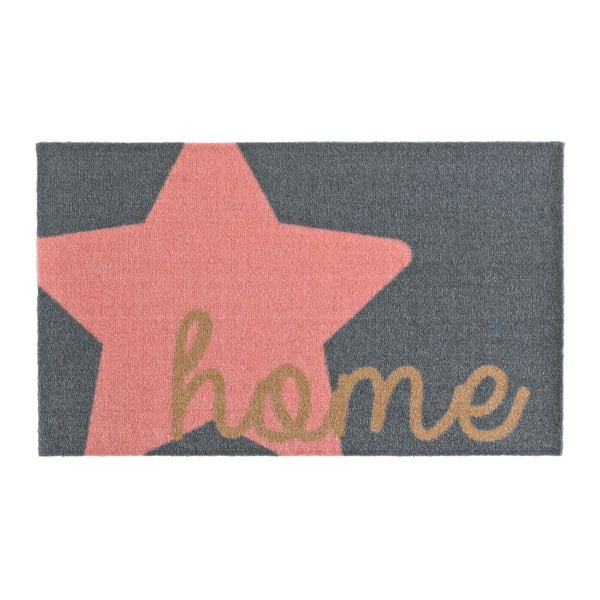 Pelēks un rozā durvju paklājs Zala Living Design Star Home, 50 x 70 cm