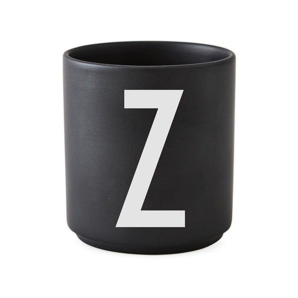 Melna porcelāna krūze Design Letters Alphabet Z, 250 ml