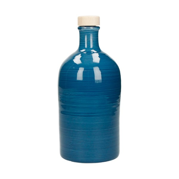 Zila keramikas eļļas pudele Brandani Maiolica, 500 ml