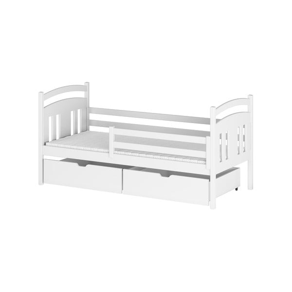 Balta bērnu gulta ar glabāšanas vietu 80x200 cm Kate - Lano Meble