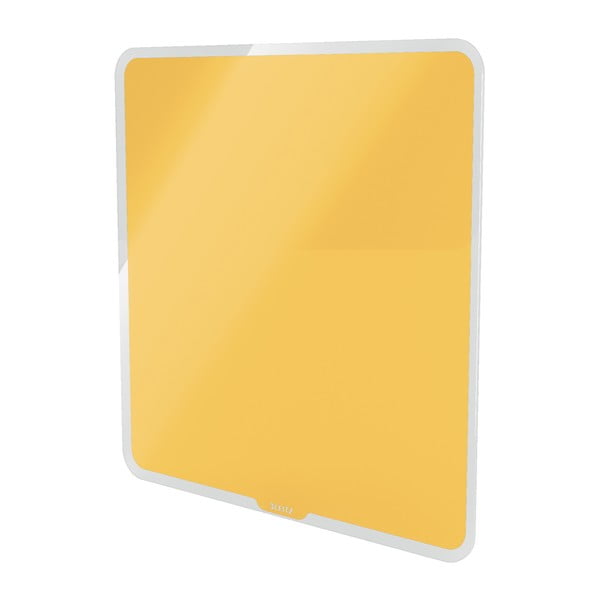 Dzeltena magnētiska stikla sienas plāksne Leitz Cosy, 45 x 45 cm