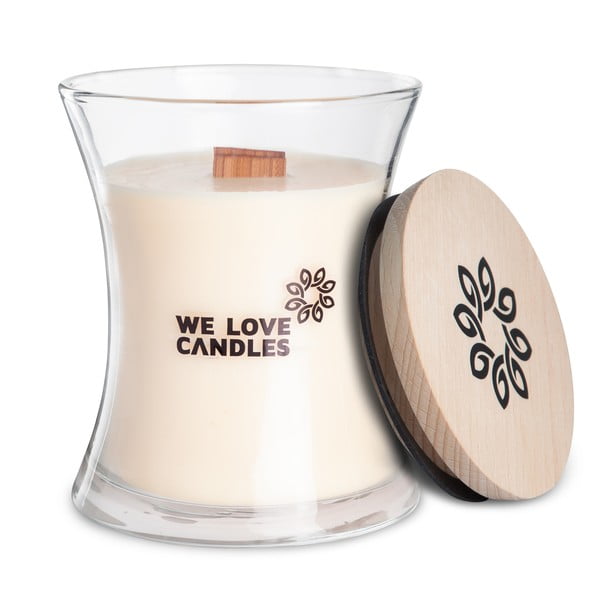 Sojas vaska svece We Love Candles Ivory Cotton, degšanas laiks 64 stundas