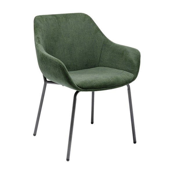 2 zaļu samta krēslu komplekts ar roku balstiem Kare Design Avignon