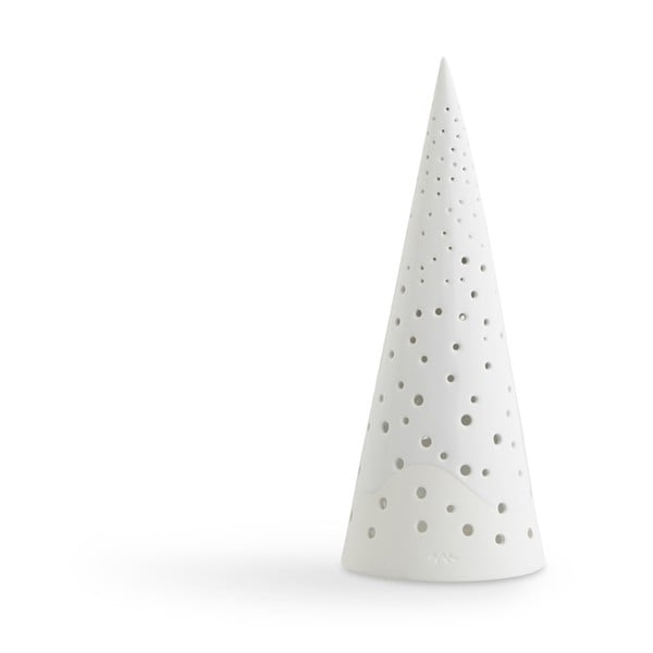 Balts porcelāna Ziemassvētku svečturis Kähler Design Nobili, augstums 25,5 cm