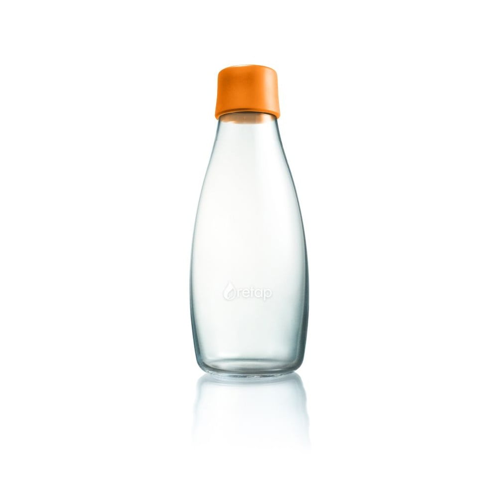 Oranža stikla pudele ar mūža garantiju ReTap, 500 ml