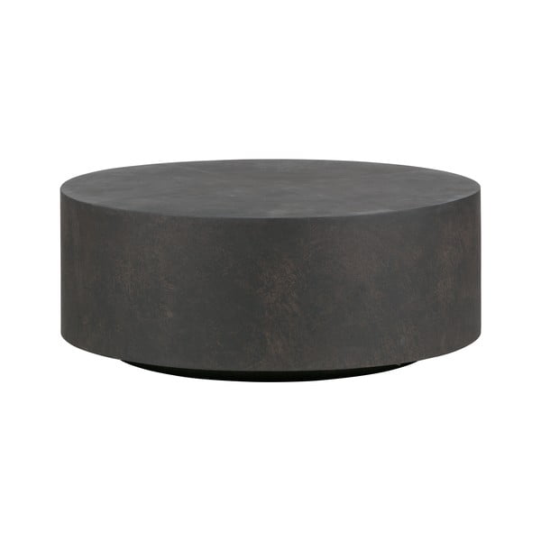 Tumši brūns kafijas galdiņš no šķiedraina māla WOOOD Dean, Ø 80 cm
