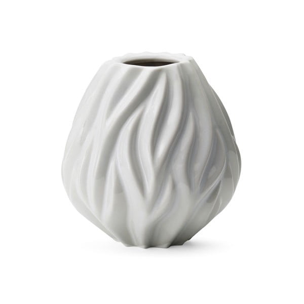 Balta porcelāna vāze Morsø Flame, augstums 15 cm