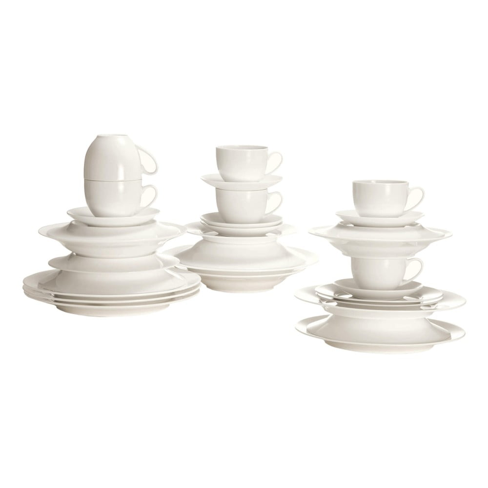 30 daļīgs baltu porcelānu trauku komplekts Maxwell & Williams Cashmere