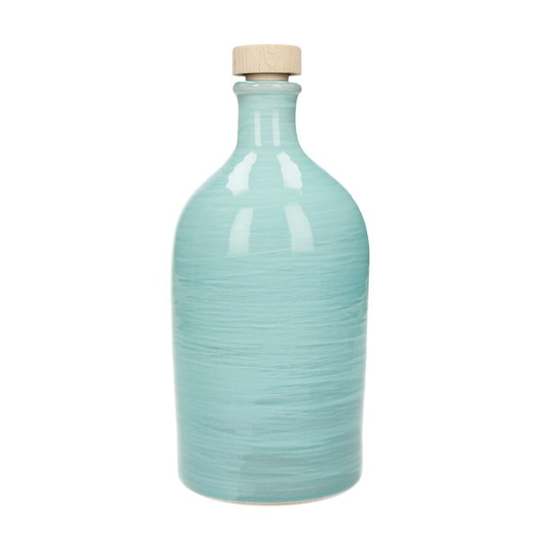 Tirkīza keramikas eļļas pudele Brandani Maiolica, 500 ml