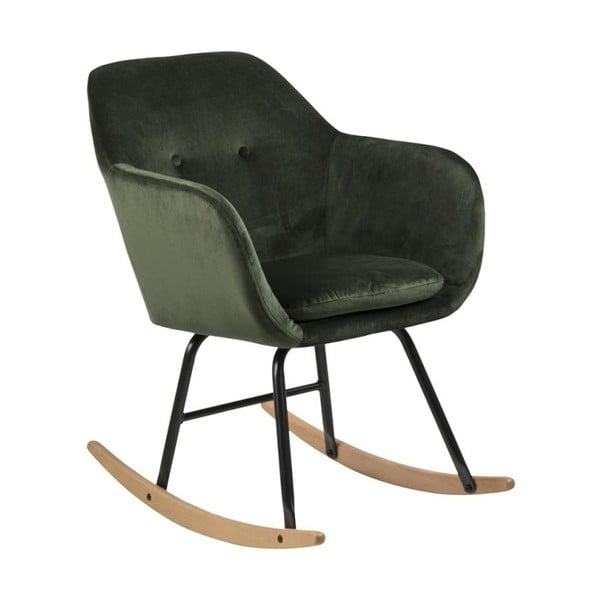 Zaļš samta šūpuļkrēsls Actona Emilia