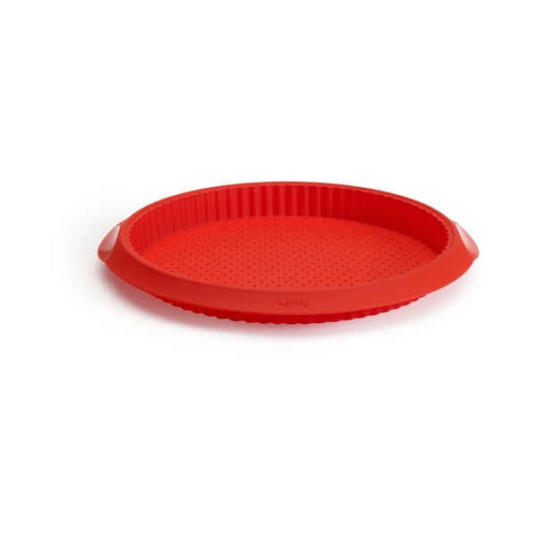 Sarkana silikona forma ar caurumiem pīrāgam Lékué, ⌀ 28 cm