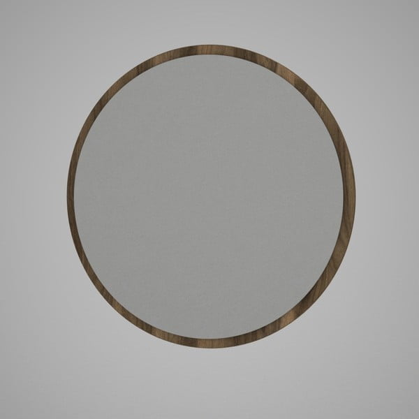 Apaļš sienas spogulis ar brūnu rāmi Glob, ⌀ 59 cm