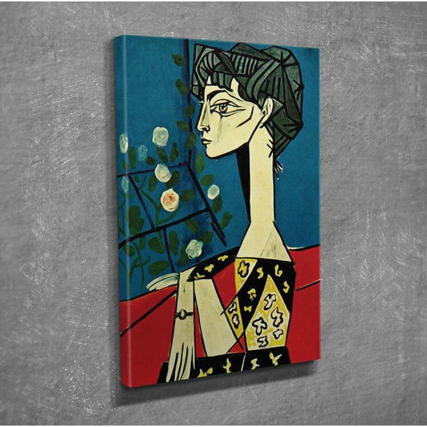 Gleznas reprodukcija uz audekla Pablo Picasso Jacqueline with Flowers, 30 x 40 cm