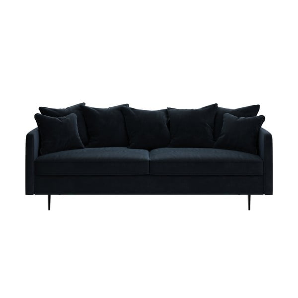 Tumši zils samta dīvāns Ghado Esme, 214 cm