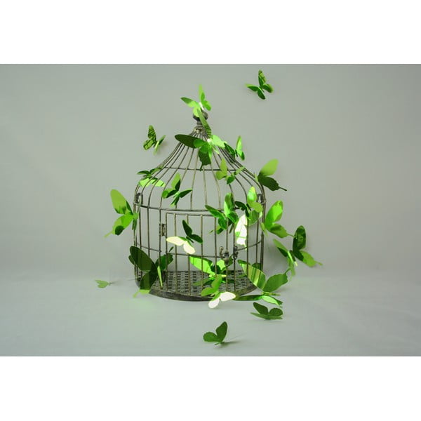 12 3D uzlīmju komplekts Ambiance Butterflies Green