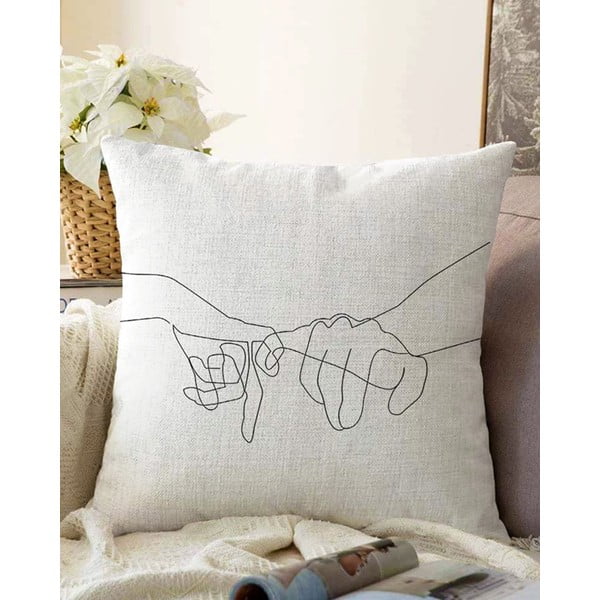 Spilvendrāna ar kokvilnas maisījumu Minimalist Cushion Covers Pinky, 55 x 55 cm