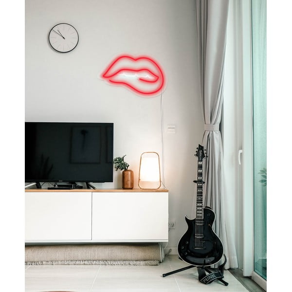 Sarkans sienas gaismas dekors Candy Shock Biting Lips