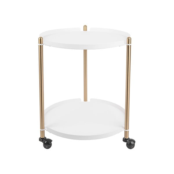 Metāla sānu galds balti zeltainā krāsā Leitmotiv Thrill