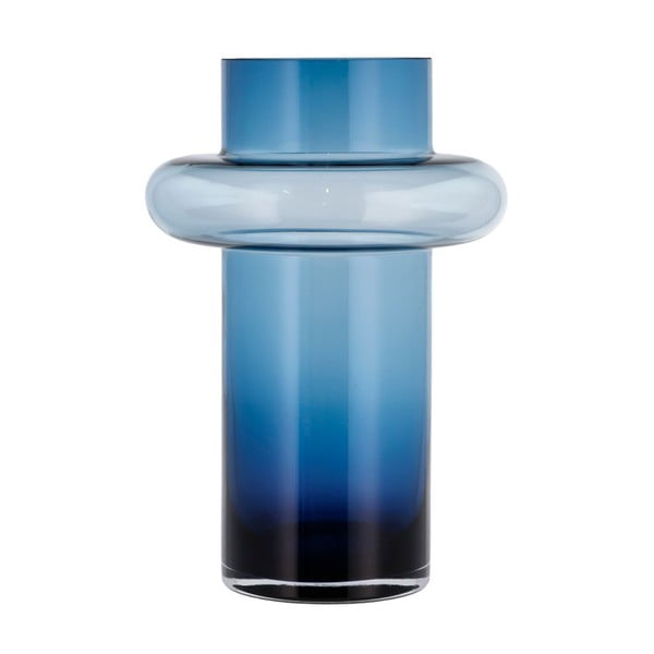 Tumši zila stikla vāze Lyngby Glas Tube, augstums 30 cm