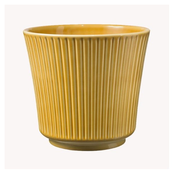Dzeltens keramikas puķu pods Big Pots Gloss, ø 12 cm