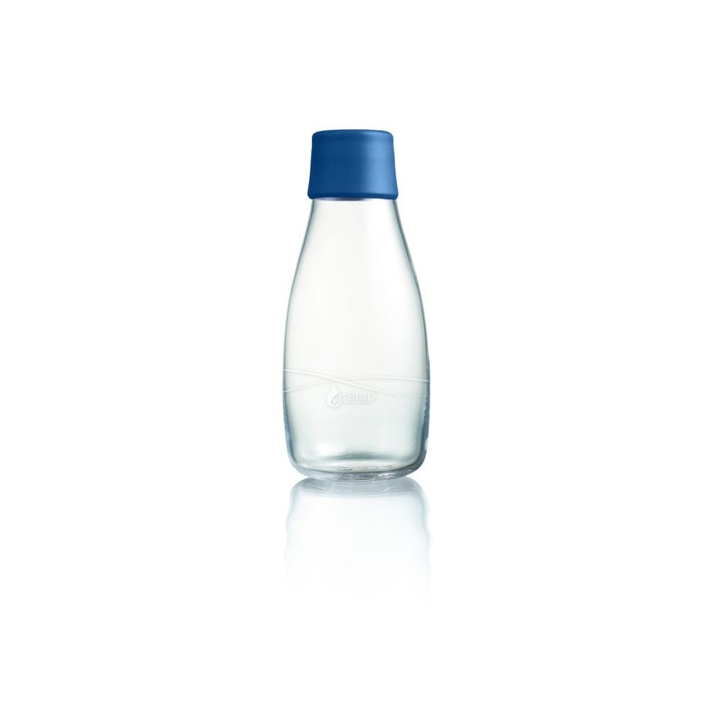 Tumši zila stikla pudele ar mūža garantiju ReTap, 300 ml