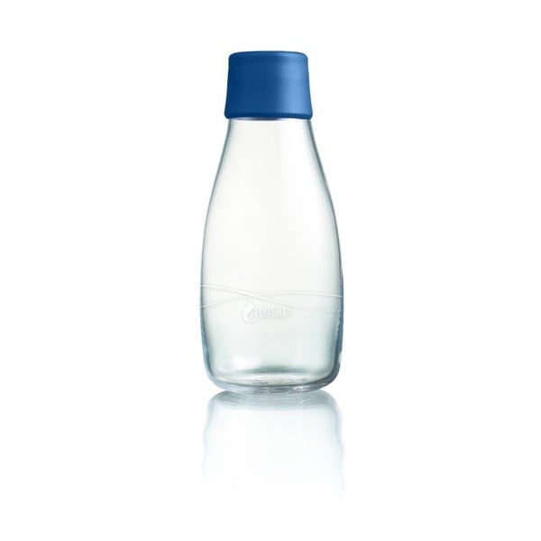 Tumši zila stikla pudele ar mūža garantiju ReTap, 300 ml