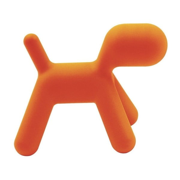Oranža suņa formas bērnu taburete Magis Puppy, augstums 34,5 cm