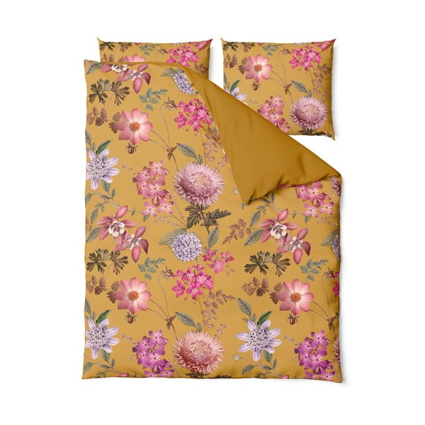 Kokvilnas satīna gultasveļa okera krāsā 200 x 200 cm Blossom - Bonami Selection