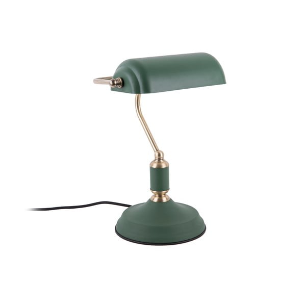 Zaļa galda lampa ar zelta detaļām Leitmotiv Bank