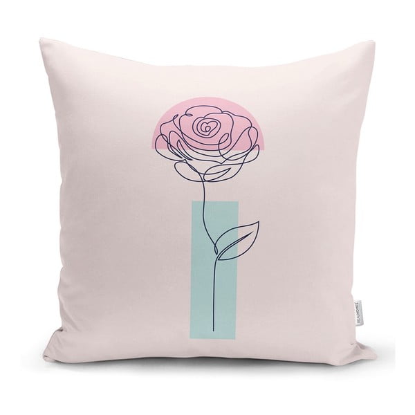 Spilvendrāna Minimalist Cushion Covers Drawing Flower, 45 x 45 cm