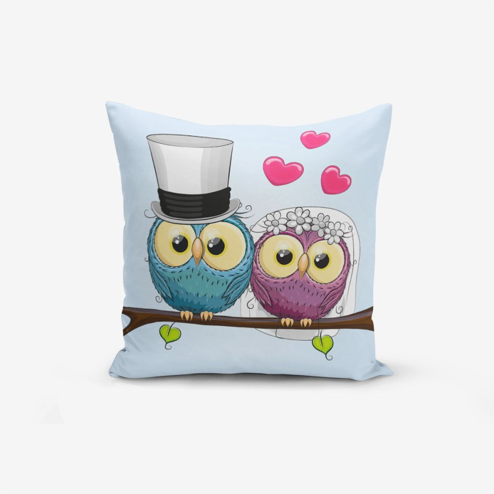 Spilvendrāna Minimalist Cushion Covers Fall In Love Owls, 45 x 45 cm