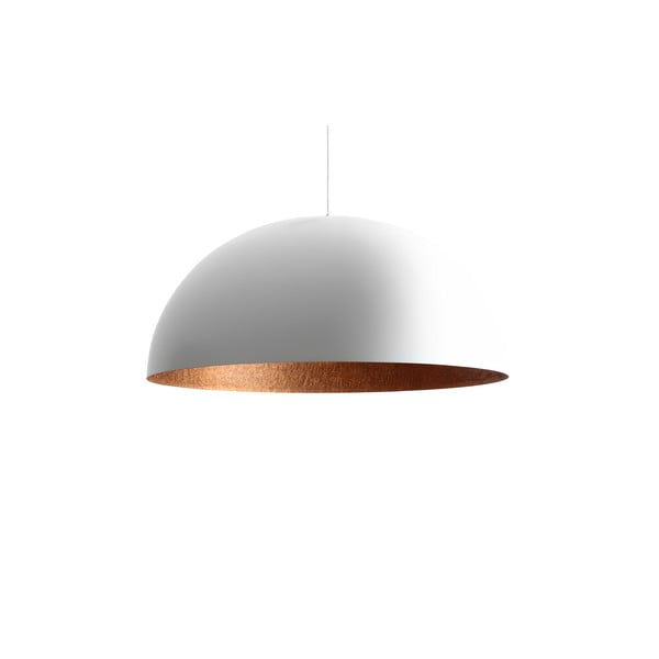 Balta piekaramā lampa ar vara krāsas detaļām Custom Form Lord, ø 90 cm