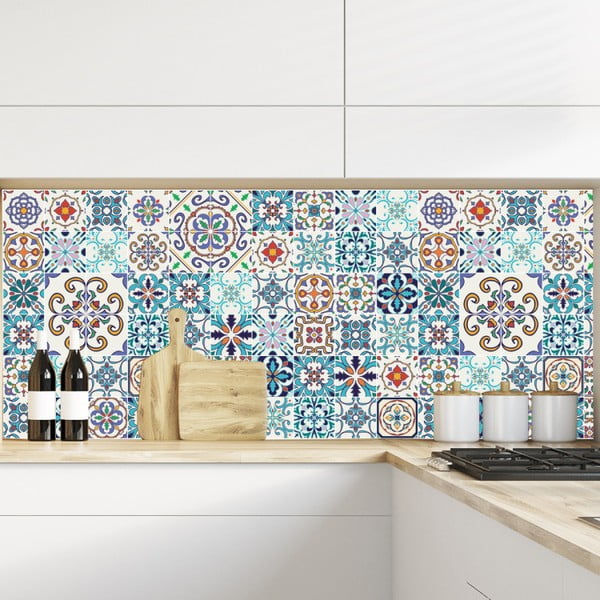 60 sienas uzlīmju komplekts Ambiance Tiles Azulejos Antibes, 10 x 10 cm