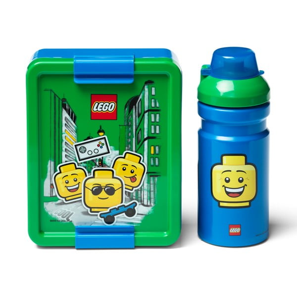 Zilzaļas uzkodu kastes un dzeramās pudeles komplekts LEGO® Iconic 