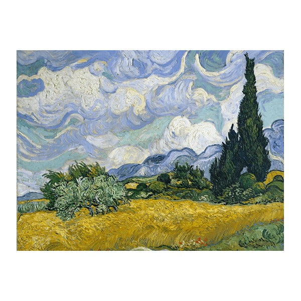 Gleznas reprodukcija Vincent van Gogh - Wheat Field with Cypresses, 60 x 45 cm
