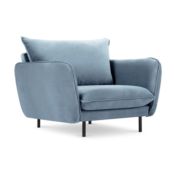 Gaiši zils samta atpūtas krēsls Cosmopolitan Design Vienna